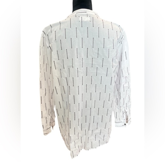 2/$30 Lou & Grey Loft White Gray Half Button Tunic Top Women's sz Large - Picture 3 of 8